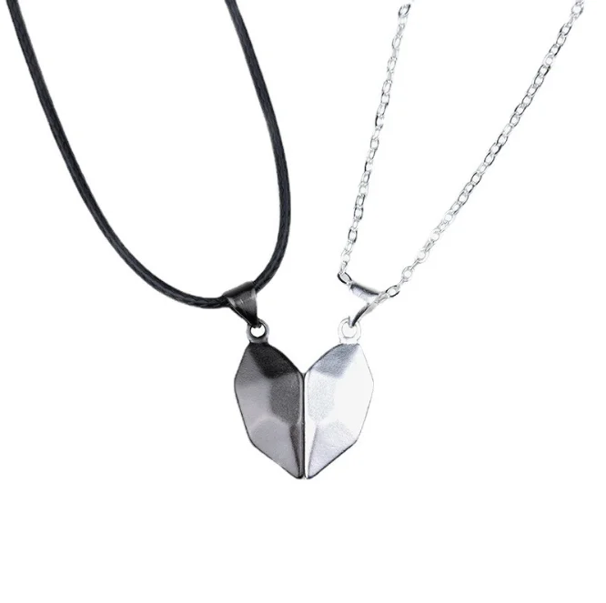 

2021 Fashion Couple Love Heart Shaped Magnet Necklace Valentines Day Gift Style Necklace, As the picture