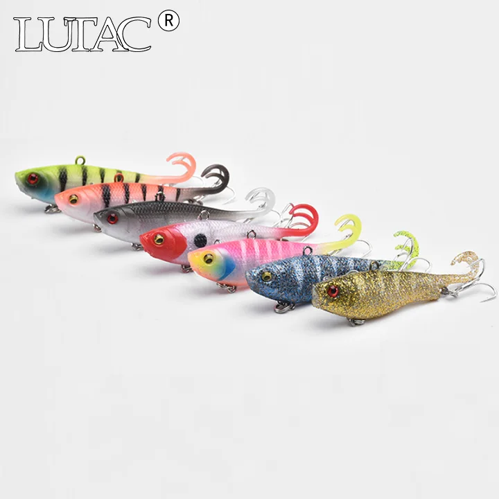 

LUTAC Soft VIB soft fishing lure swim bait long casting Factory price Sinking Whole water 65mm 10g, 7colors