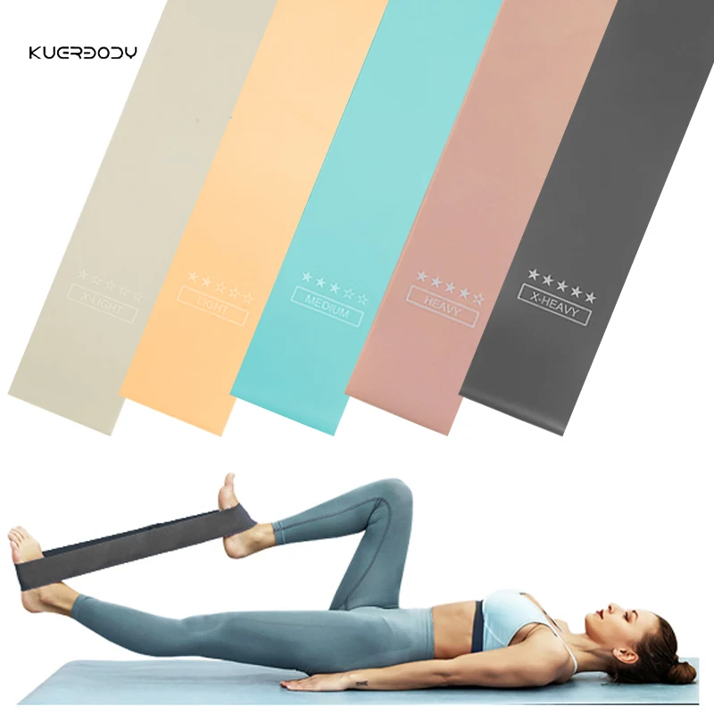 Gym Fitness Custom Printed logo Yoga Stretch Band Latex Exercise Mini Loop Band Resistance Band Sets