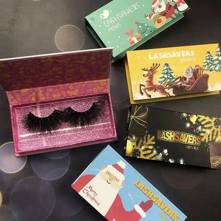 

25mm mink lashes customized packaging box private label 3d mink eyelashes factory, Natural black or colorful