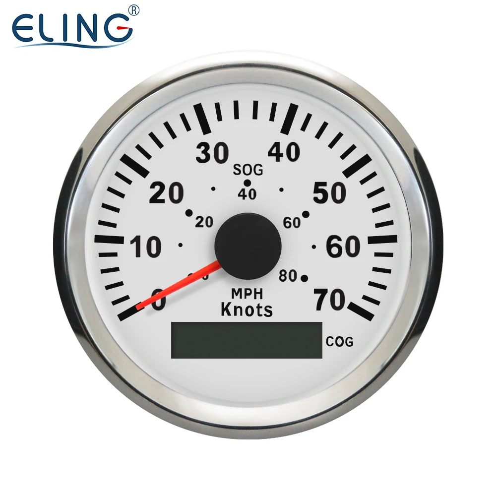 

ELING Waterproof GPS Speedometer 0-70Knots Speed with COG for Marine with Backlight 3-3/8'' (85mm) 9-32V