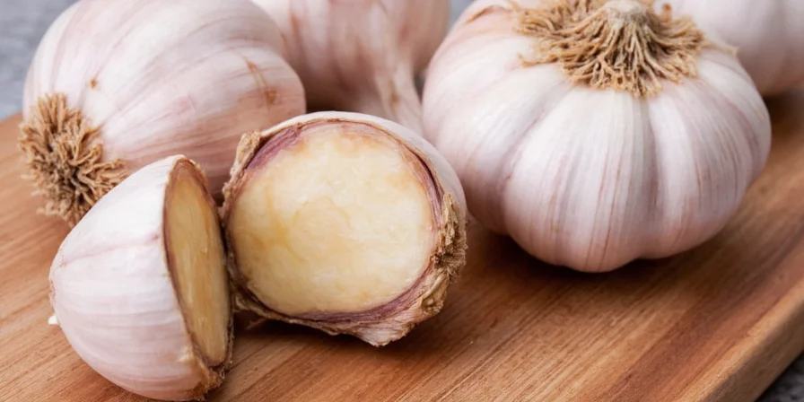 Close-up of garlic cloves in a bulb