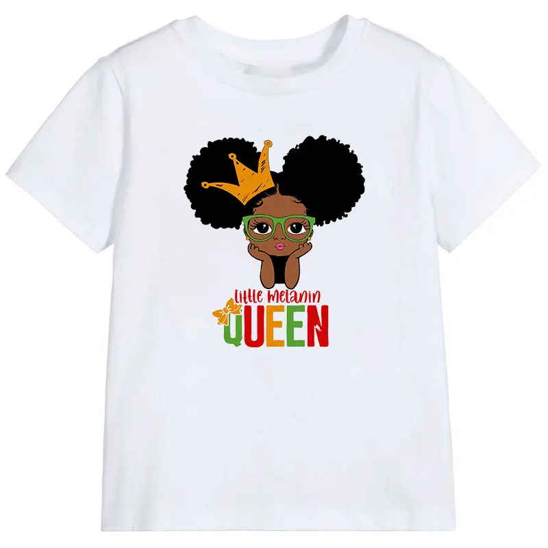 

Black girl magic t shirt graphic tee baby girls black African American kids tshirt Little melanin queen children t-shirt