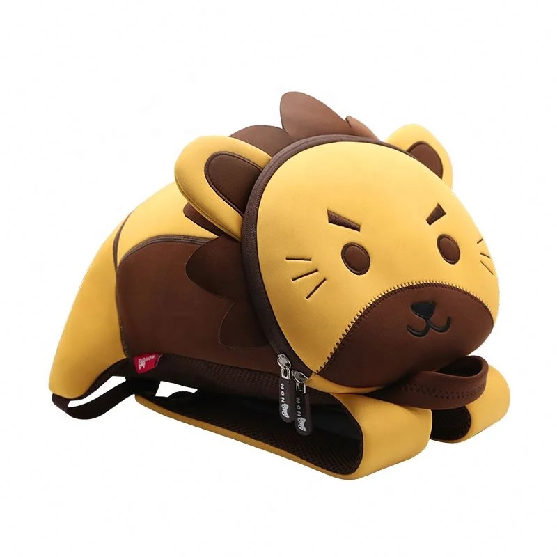 

Fashion Cute Anti-Lost Child Backpack Lion Bag For Boy and Girls Backpack with kindergarten logo, Yellow+brown or customized