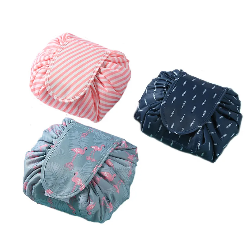 

Travel Large Capacity Wash bag INS Style Soft Cloth Lazy Drawstring Makeup Storage Bag for Women girls, Customized color