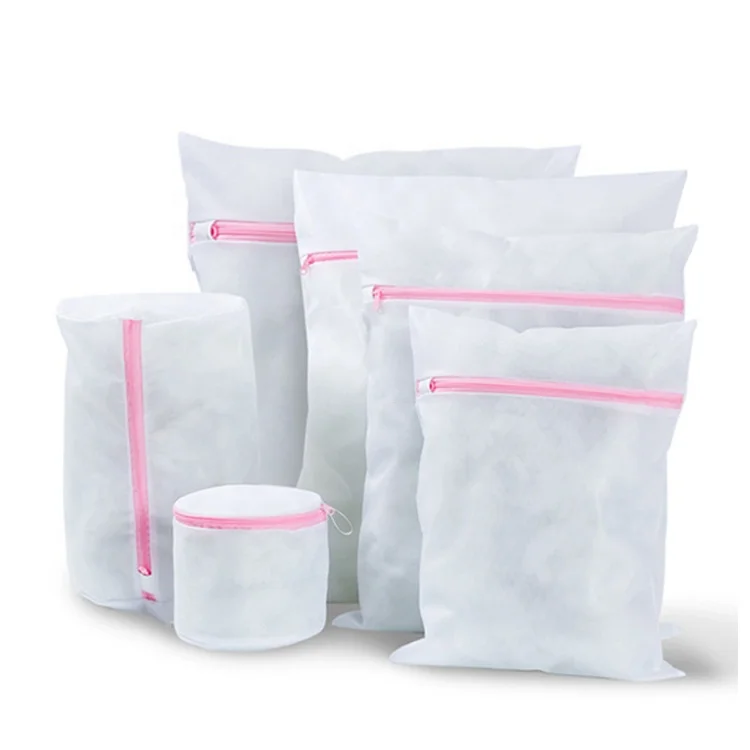 

Spot Goods Reusable Wash Pouch Filter Washing bags washable Polyester Mesh laundry bag