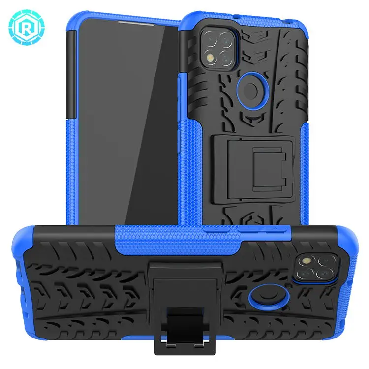 

Good quality phone case Guangzhou accessories case for xiaomi redmi 9c 360 degree kickstand case for Redmi 9c, 8 color
