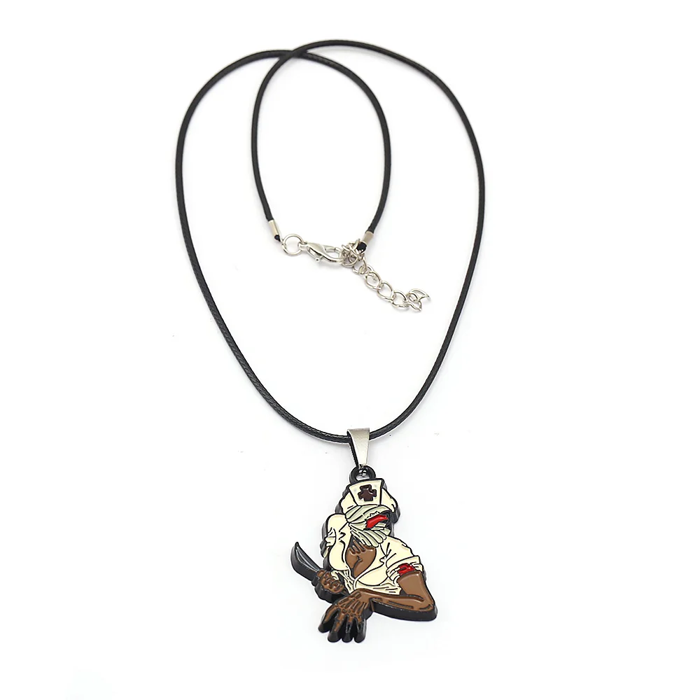 game silent hill 2 pyramid head necklace men metal red pyramid