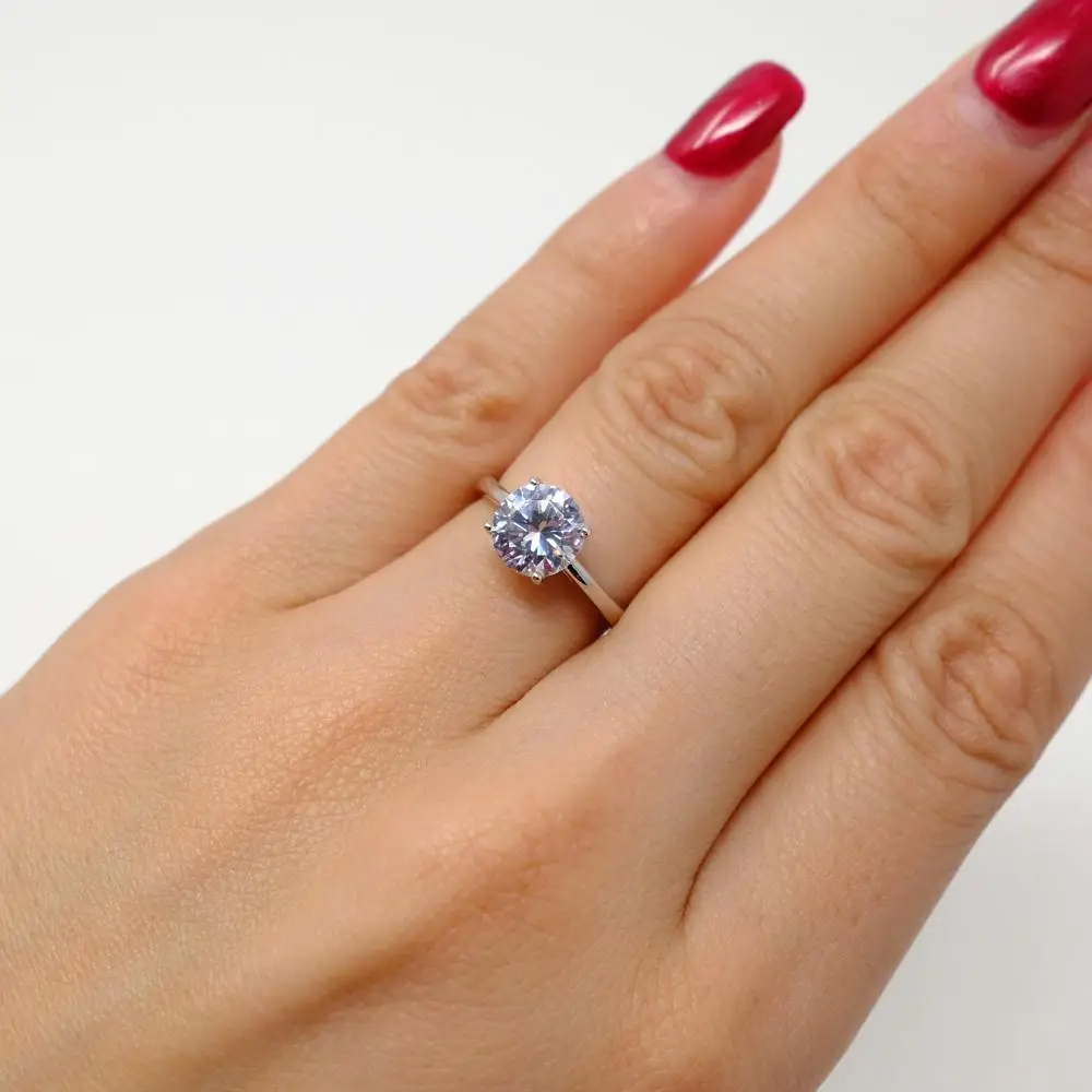 

SKA Jewelry Wedding and engagement ring sterling silver 925 rings silver ring, Picture