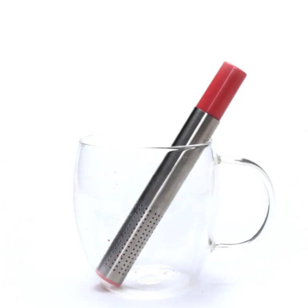 

100pcs Tea Strainer Stick Stainless Steel Pipe Design Mesh Tea Filter Portable Tea Infuser Thee-ei