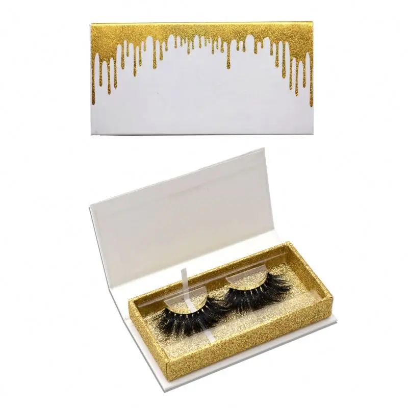 

custom packaging empty paper box fluffy silk eyelash extensions 3d eyelashes 100% real mink, Natural black