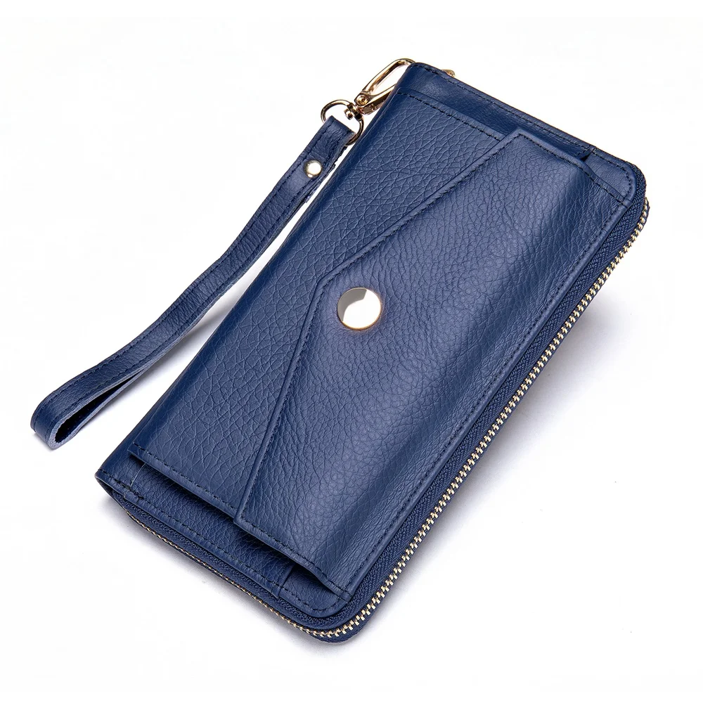 

Marrant 7480cowhide leather quality ladies clutch bag women clutch wallet, Black