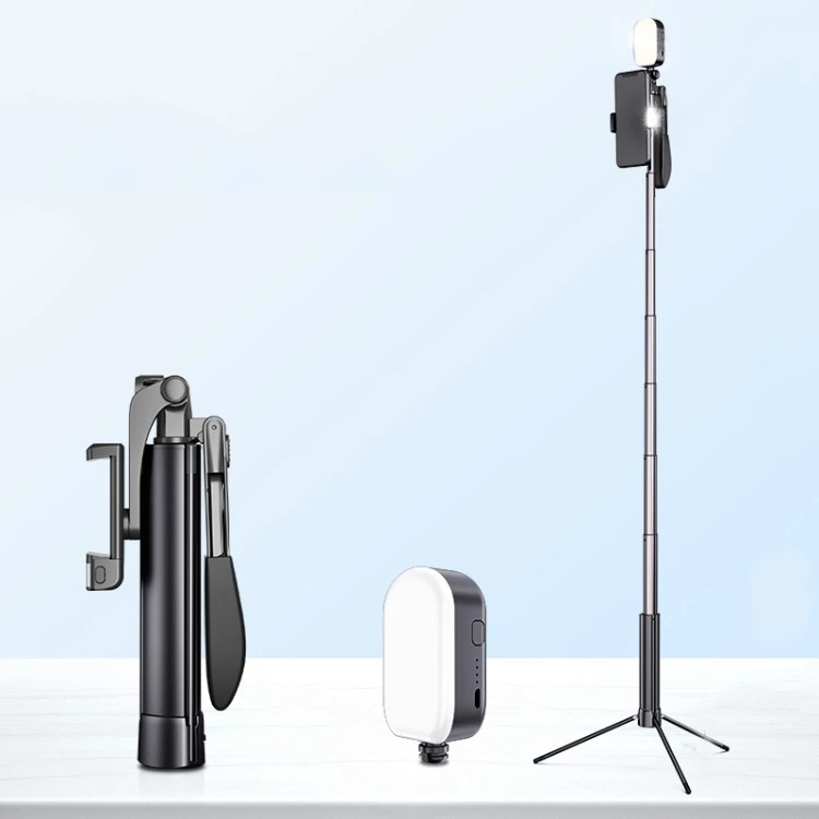 

SSKY A21 Live Foldable Photography Fill Light Beauty Bracket Mobile Phone Anti-shake Stabilizer 110cm with Double Fill Light