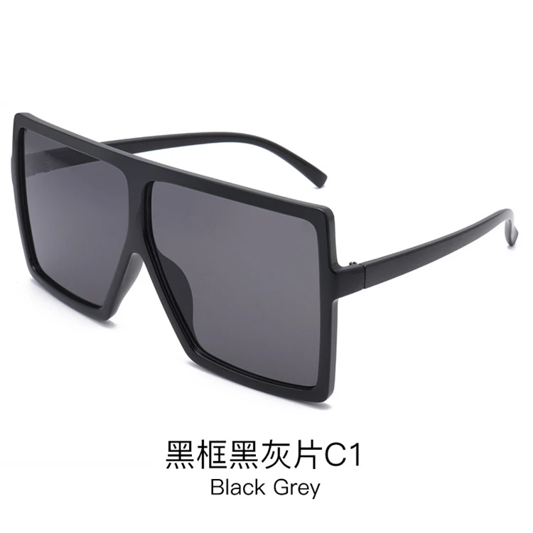 

DUODUOCOLOR New style trend retro individuality color fashion shades summer 2021 sunglasses oversized square glasses D10295, Black frame black gray piece c1, black frame silver piece c4