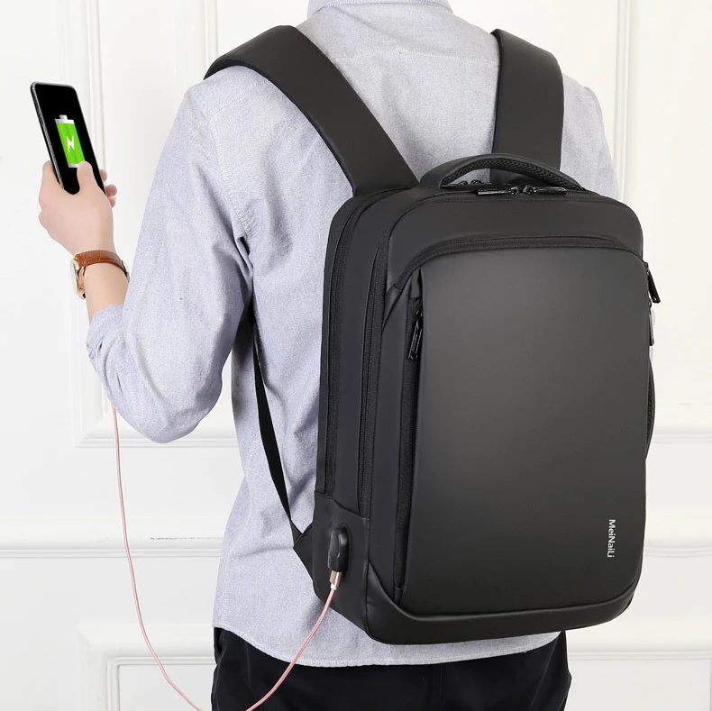 

New arrival ripstop custom backpack men business school usb smart laptop backpack with zipper travel backpack waterproof