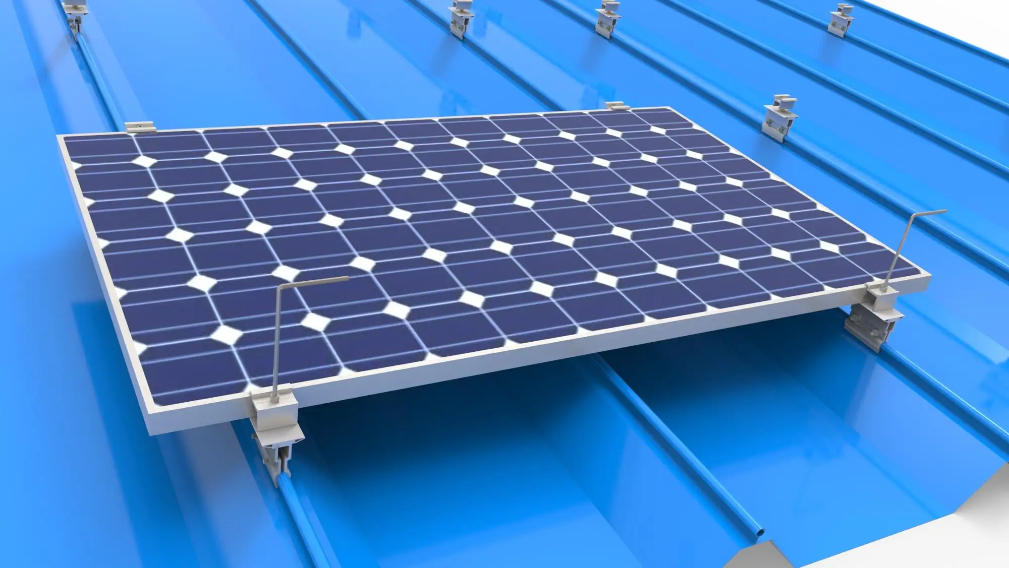 金属屋顶太阳能光伏面板安装结构