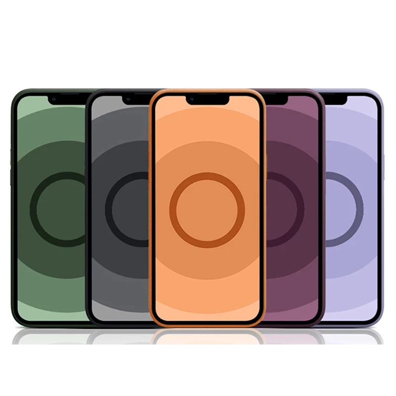 

Luxury Genuine Leather Case With Animation Pop Up Window For iPhone 13 12 Pro Max Magnet Charging For Apple 12 13 Magnetic Cover, Multiple colors