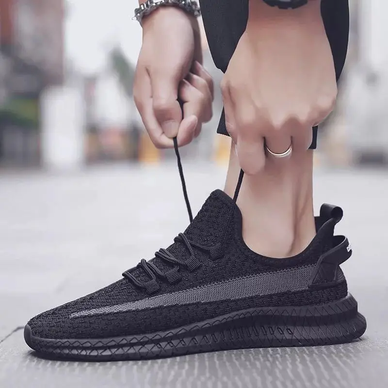 

high quality jump outdoor High-top Flying Woven Breathable Wholesale Fashionable Men Sport Safety Shoes Sneakers