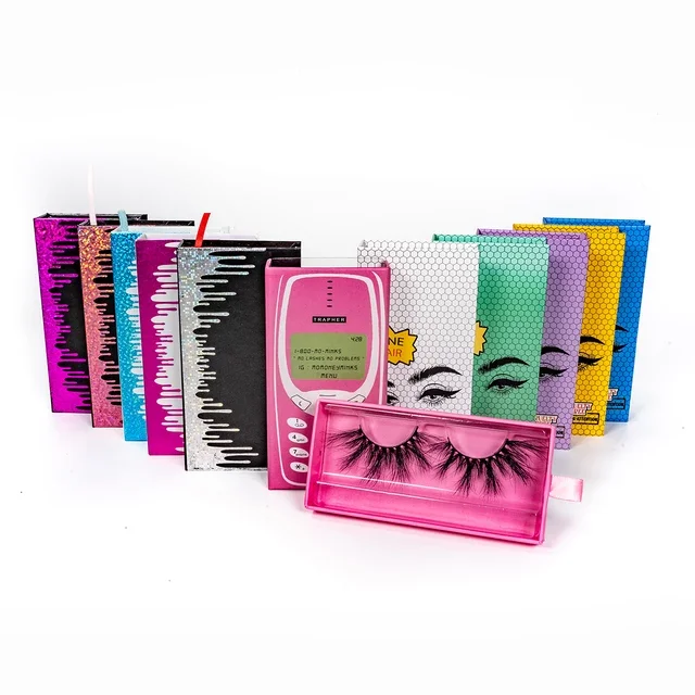 

AG122 A free sample wholesale 25mm private label mink strip with box eyelashes, Black color