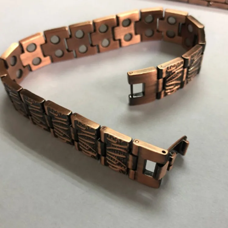 

Health care Germanium Negative Red Copper Bio Magnetic Bracelet Pain Relief Energy Bracelet For Men