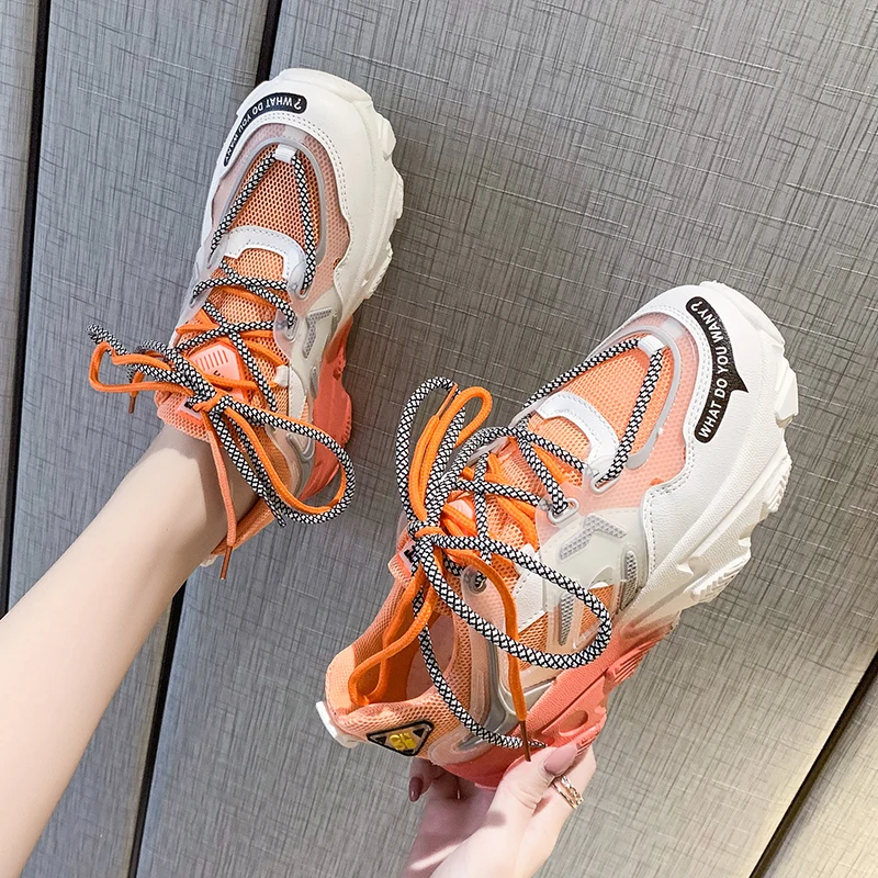 

2020 Wholesale Wedge Sneakers Women Ladies Shoes Sneaker Casual Cute Jelly Bottom Orange Fashion Walking Shoes For Woman