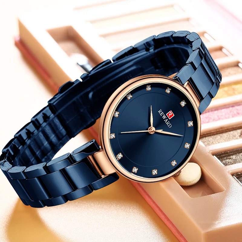

HOT Sale REWARD Women Watches Top Brand Luxury Stainless Steel Strap Wristwatch Clock Female Quartz Ladies Watch Wife Girl Gift