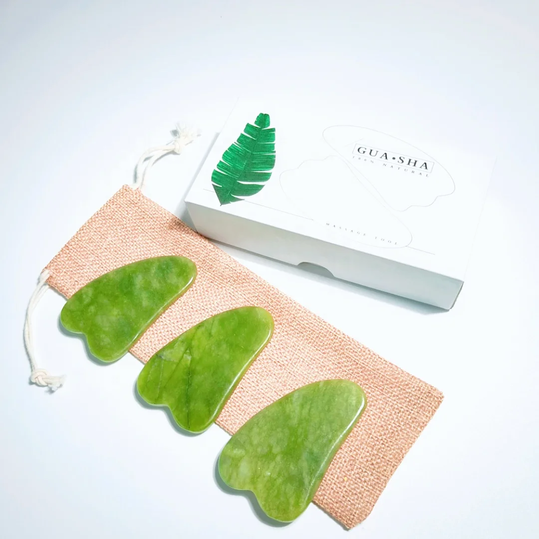 

Hot Sale Xiuyan Jade Gua Sha With Spiky Private Label Guasha Stone for Personal Health