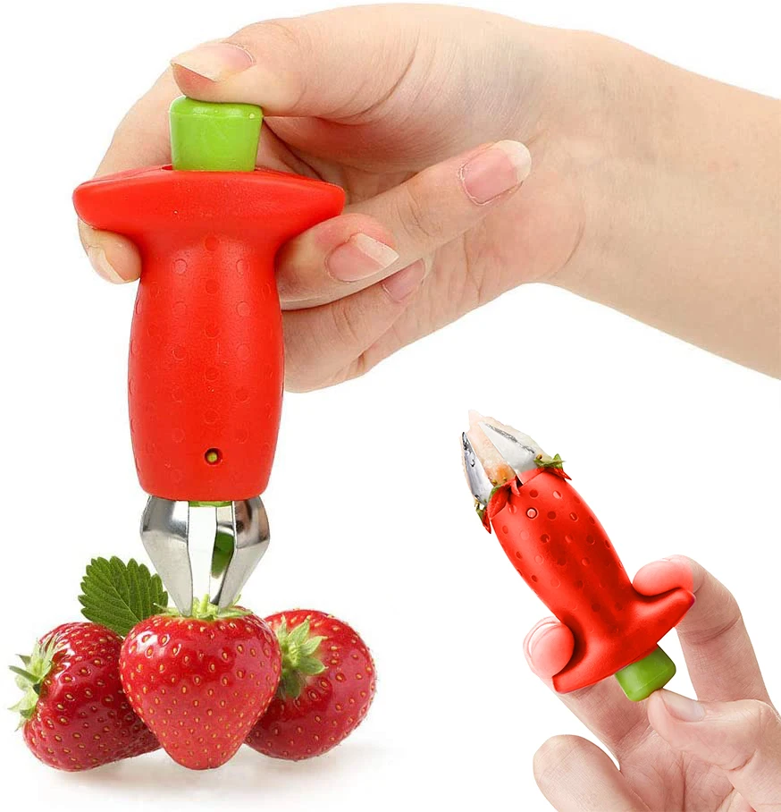 

Strawberry Huller Easy-Release Stem Remover Tomato Corer Fruit Peeling Tool Kitchen Accessories