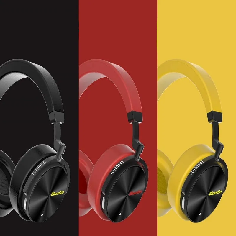 

Bluedio T5 BT4.2 active noise cancelling wireless yellow red black headphone 1000H long standby hi quality stereo headphones