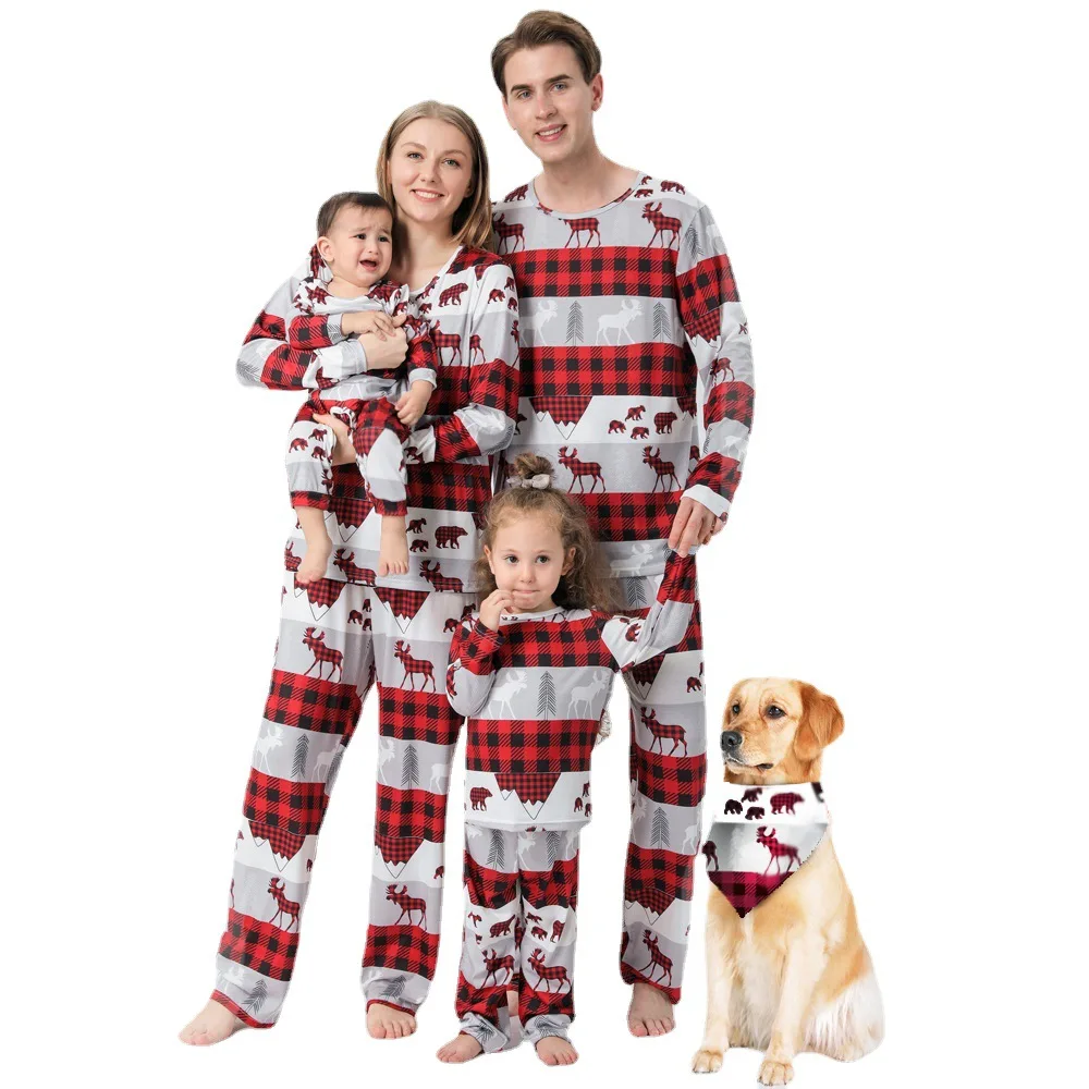 

Family Matching Christmas Pajamas Set Men Women Baby Kids Reindeer Sleepwear Nightwear