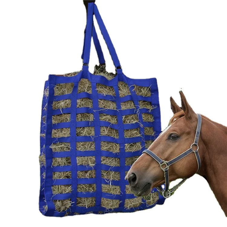 

2022 Amazon hot selling Large Capacity Adjustable Slow Feed Horse Tote Storage Pouch Bag with Super Bottom, Black, purple, blue