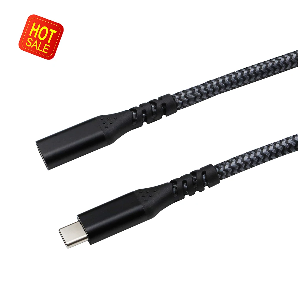 

High Quality Charging 10Gbps Usb Type C Extension Cable For Macbook For Huawei For Samsung, Black/grey