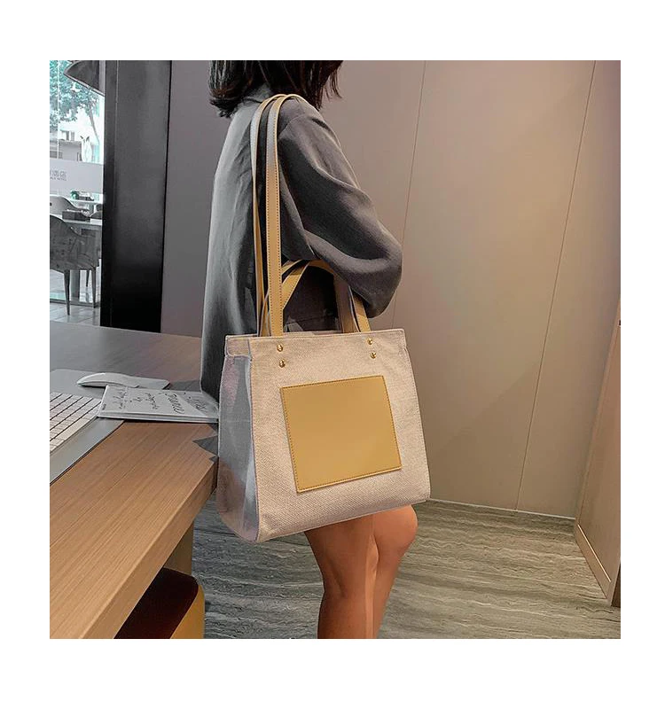 

New design fashion lady's shoulder bag large capacity tote bag, Beige