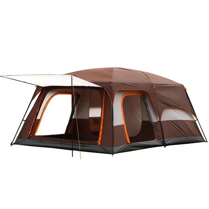 

Two bedrooms one living room Double layer rain proof tent 8-12 person Fully automatic camping tent