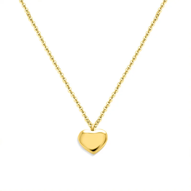 

Peach Heart Love Couple Necklace Sweater Chain 18K Real Gold Plated Titanium Steel 2022 New Trendy Necklaces