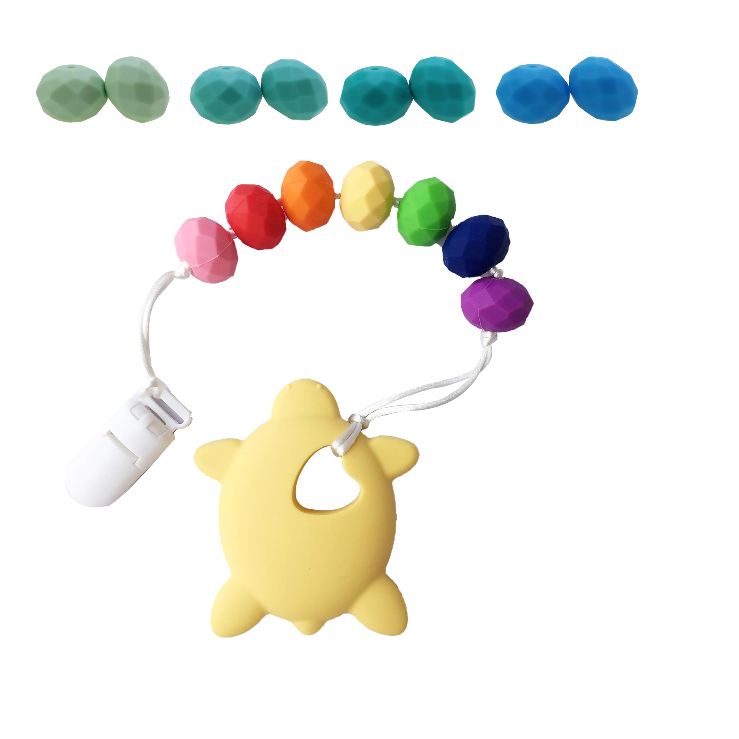 

Free Samples Food Grade Kids Bracelet Baby Teether New Abacus 20MM Teething Silicone Pacifier Beads, 20 colors available for choose