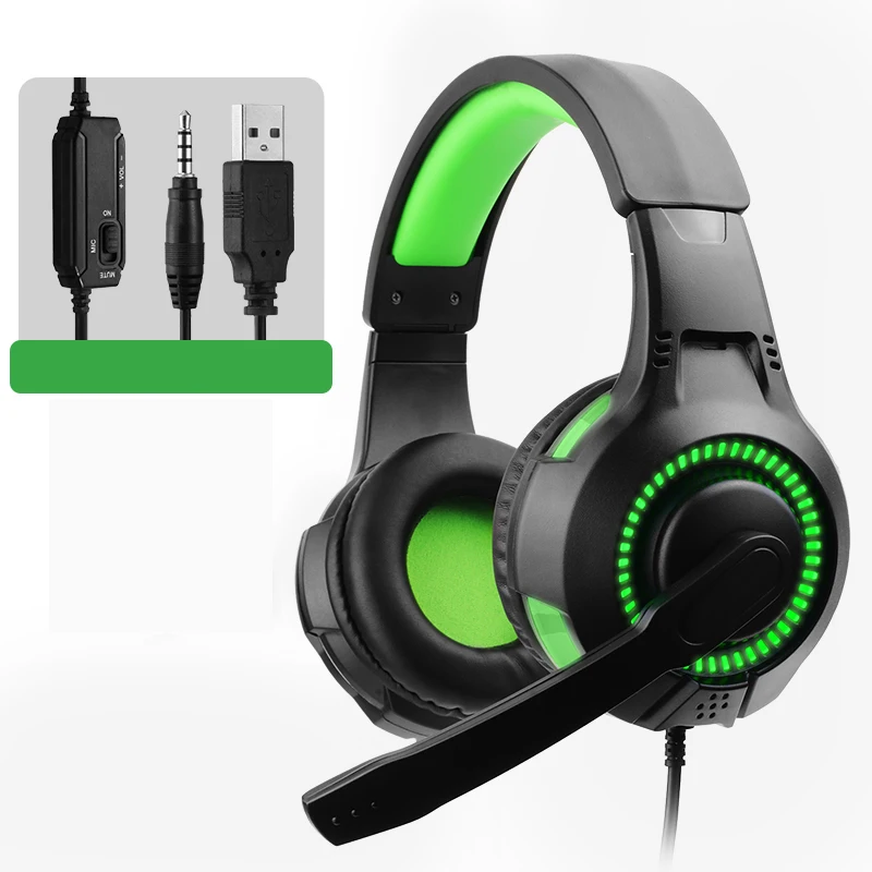 

2021 Hot Selling 7.1 channel Wired Headset RGB Noise Cancelling Audio gaming headphone support for PS4 with MIC Microphone