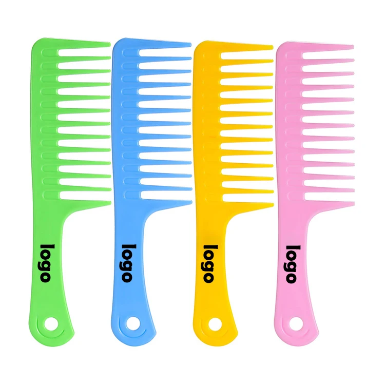 

Wholesale Custom Logo Large Detangling Shower Hair Comb Plastic Wide Tooth Comb