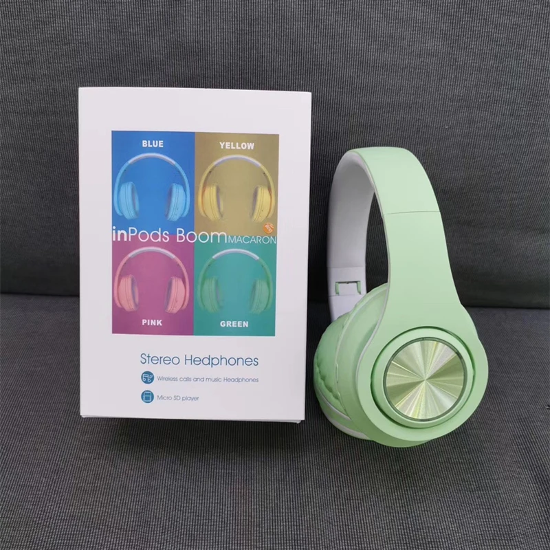 

Best Selling Stereo Headsets Wireless Airlines Headband Macaron B39 inpods hed mounted Luminous headphones