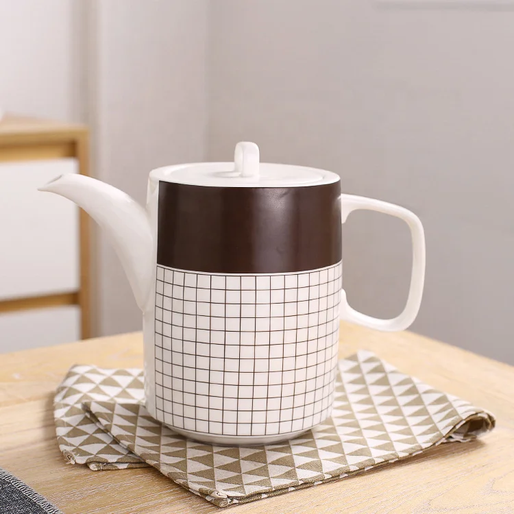 

Modern Cafe shop Porcelain Ceramic Nordic Style Dinner Sets TeaPot and cups for 6 people