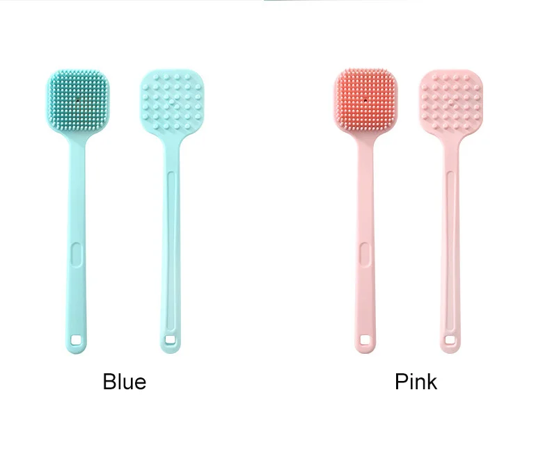 

Mingge Silicone Back Scrub long handle Silicone Bath Towel bath brush rub back massage body bath brush, Pink,blue