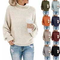 

Sweater Female 2019 Fall Clothes Cashmere Knitted Women Sweater Pullover Female Tricot Jersey Jumper Femme High collar Clothes
