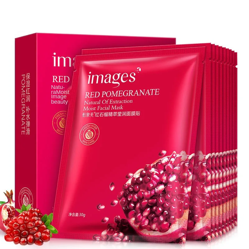 

Cosmetic manufacturer red pomegranate essence moisturize facial sheet mask, Oem color