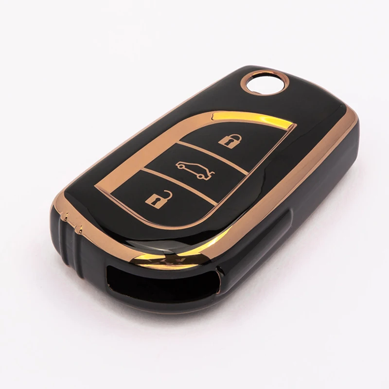 

Colorful Factory Wholesale TPU Three-button key folding car key cover for Toyota