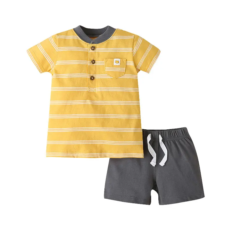 

Short Sleeve Cotton Fashion Stripe Casual Sport Style Baby Boy's 2pcs Clothing Set