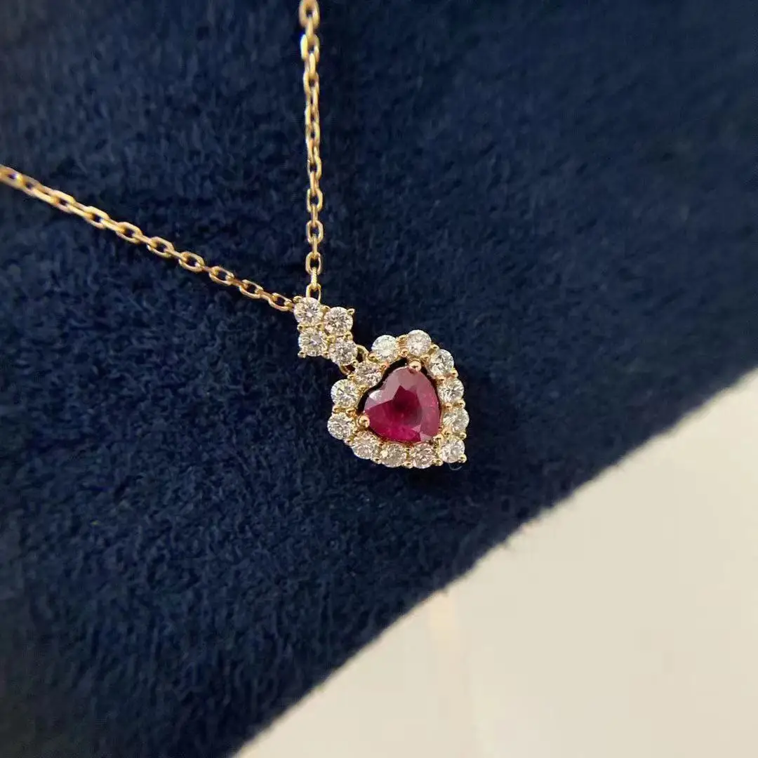 

High Quality KYNL0389 INS Style CZ Necklace Heart shaped 3A Zircon Necklace for Women, Rose gold