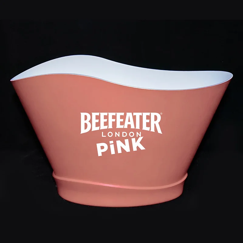 

boat shape OEM custom branded large 12L rechargeable champagne led illuminated ice bucket for hotel nightclub party, Custom color you want