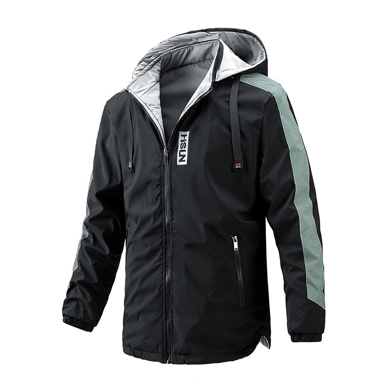 

reflective print soft-shell lettermen jacket outdoor running wholesale jackets for men