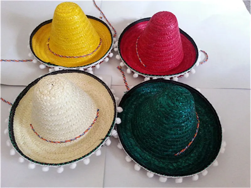 Summer Kids Mexican Straw Hats Sombrero Party Festive Spanish Hat ...