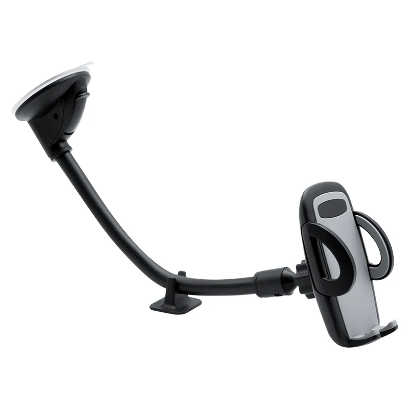 

3 in 1 washable wall windshield window glass suction cup car mount long arm car phone holder, Black and gray